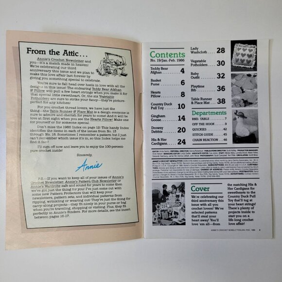 Annies Crochet Newsletter 1986 No 19 Baby Nursery Doll Dress Crafting Blanket - Picture 3 of 9